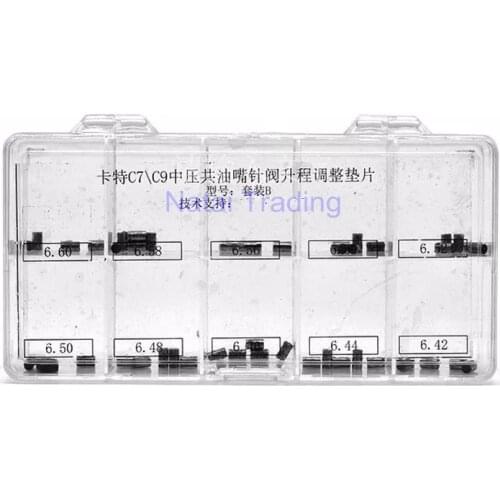 For CAT C7 C9 Common Rail Injector Nozzle Needle Valve Lift Adjusting Shim Washer Sizes 6.42-6.8mm 100PCS HEUI Repair Gasket