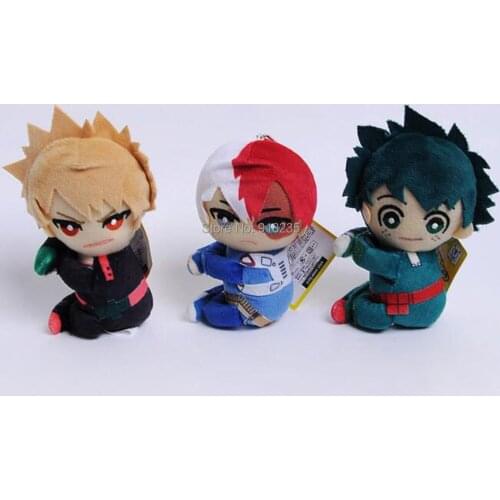 3 Styles My Hero Academia Bakugou Katsuki Todoroki Shoto Midoriya Izuku 13CM Tape Plush Toys SYTJ