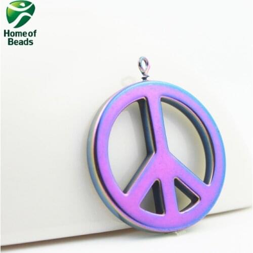 Fashion hot sale hematite rainbow Round accessories diy accessories (20 pieces) HP1167