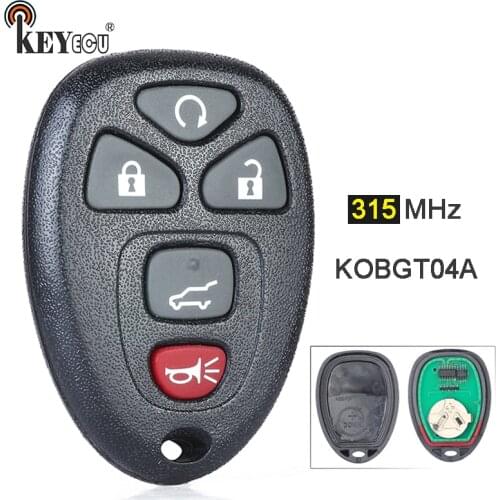 KEYECU 315MHz FCC ID: KOBGT04A Part # 22733524 Keyless Entry 4+1 5 Button Remote Key Fob for Buick Chevrolet Pontiac G5
