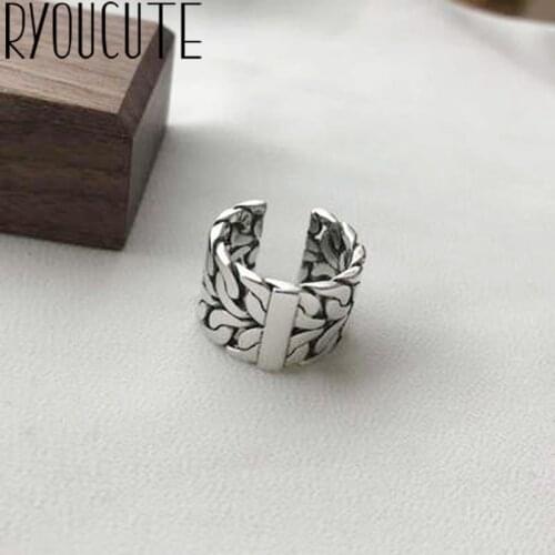 Retro Vintage Silver Color Big Rings for Women Engagement Jewelry Adjustable Finger Rings Anillos 2019