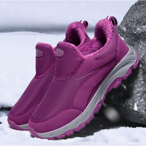2020 Winter Womens Sneakers Running Shoes Fur Lined Female Outdoor Sports Jogging Walking Soft Warm Comfortable Casual Trainers