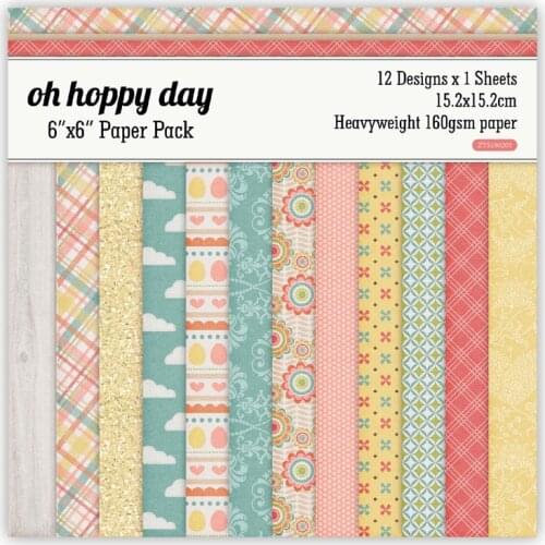 KSCRAFT 12 Sheets Oh Hoppy Day Scrapbooking Pads Paper Origami Art Background Paper Card Making DIY Scrapbook Paper Craft