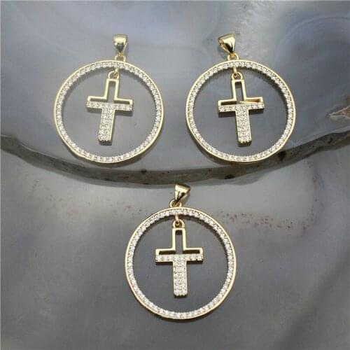 27*27mm 10pcs/lot High quality cz pendant,cross shape cubic zircon charm,bracelet/necklace component wholesale