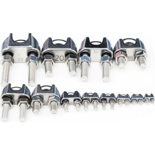 M10M12M14M16M18 304 Stainless Steel Saddle Clamp Cable Wire Rope Clip Fastener 2pcs