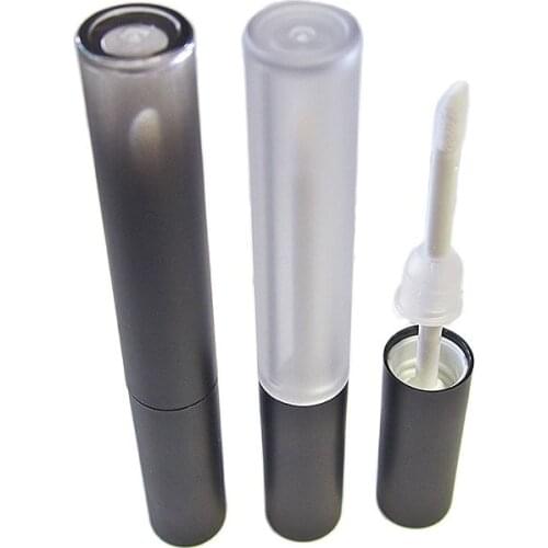 5ml frosted/gradient black round shape lip tube lip gloss tube with black lid for lip oil/lip gloss packing