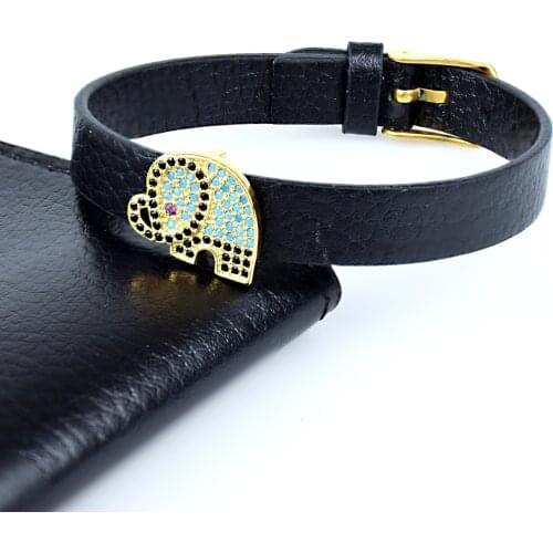 Cute African Elephant Bracelet Blue CZ Animal Charm Bracelet Bangles AAA Zircon for Woman Man Jewelry Gift