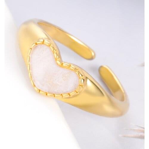 Fashion Open Adjustable Heart Shaped Wedding Rings For Women Rose Gold Ladies Engagement Rings Jewelry Party Gifts Accessories