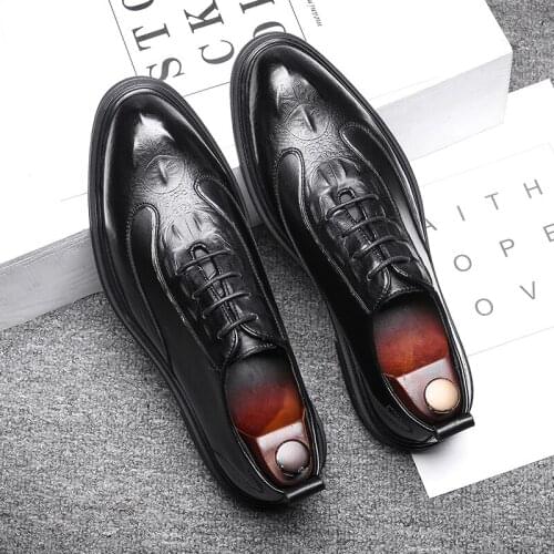 British Style Artificial Leather Men Shoes Dress Soft Leather Shoes Men Oxfords Formal Shoes Fashion Black Wedding Shoe