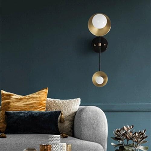 Minimalist Style Bedside Led Wall Lmap Creative Retro Brass Living Room Restaurant Wall Sconce Lighting Free Shipping