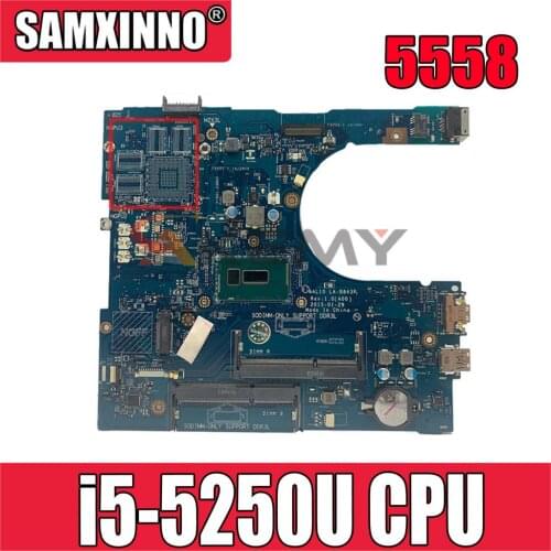 Original Laptop motherboard For DELL Insprion 5558 Core SR26C i5-5250U Mainboard CN-0NCF24 0NCF24 AAL10 LA-B843P DDR3