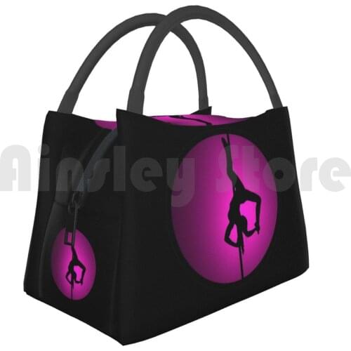 Portable Insulation Bag Pole Fitness Dancer Pole Dance Dancer Fitness Fit Workout Pink Girl Woman Silhouette