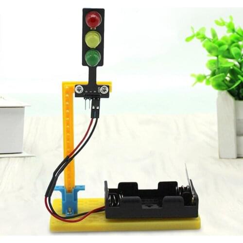 1Set Educational Kit Novelty Brain Development Handmade Traffic Light Technology Kit Kid Home Educational Toys For Children Gift