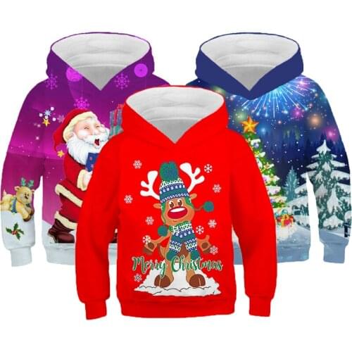 Christmas Hoodies Sweatshirt For Girls 4-14 Years Cute Cartoon Snowman Kids Clothes New Year Children Birthday Present