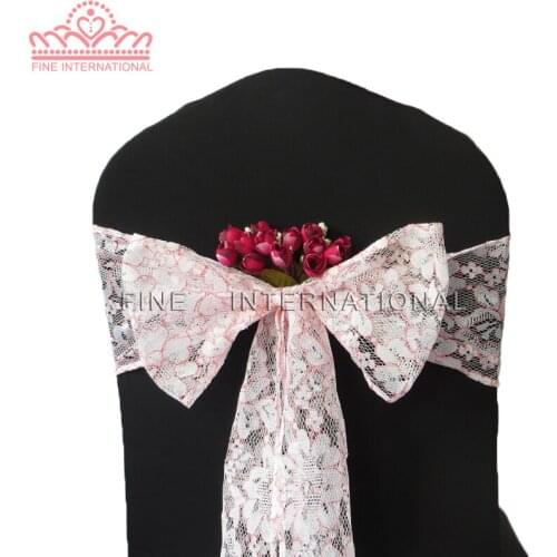 Pink lace chair sash for wedding,party,banquet