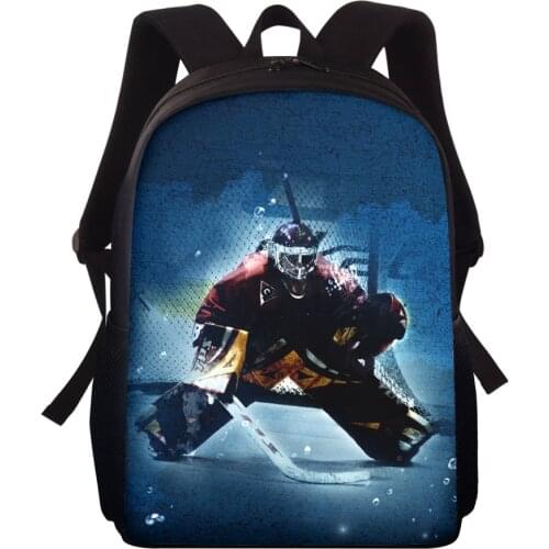 15Inch Girls Boys School Bags Fashion Ice Hockey 3D Print Children Backpack For Kid Bookbag Student Schoolbag Kids Pencil Bag