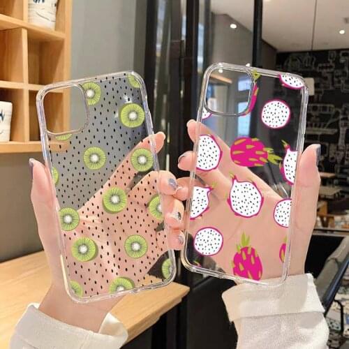 Cartoon fruit design fruit kiwi Phone Case Transparent soft For iphone 5 5s 5c se 6 6s 7 8 11 12 plus mini x xs xr pro max