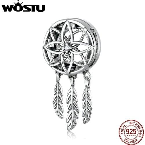 WOSTU Reflection Charms Hot Sale 925 Sterling Silver Dream Catcher Charms Beads fit Reflection Original Bracelet Jewelry CQX115