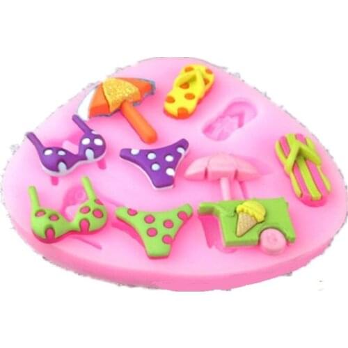 DIY Fondant Silicone Mold Sand Swimsuit Wetsuit Fondant Cake Mold Silicone Mold Chocolate Cake Mould