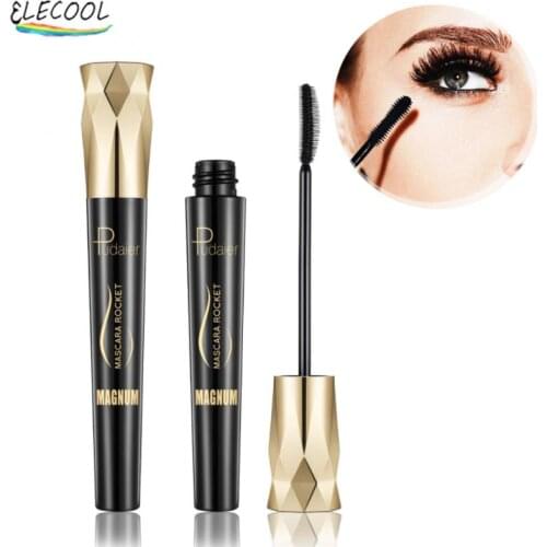 ELECOOL Eye Mascara For Eyelashes Silk Fiber Eyelashes Lengthening Mascara Waterproof Long Lasting Black Eyelashes Eye Cosmetics