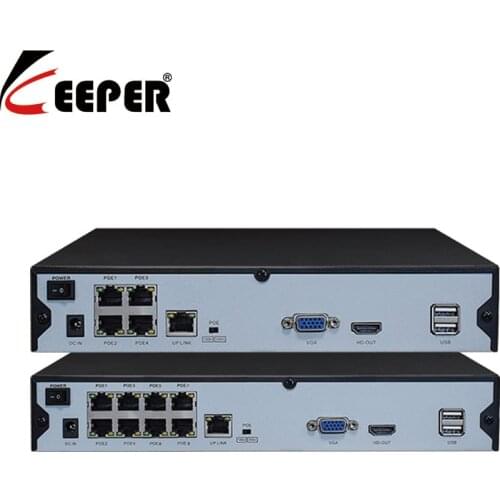 Keeper 4CH / 8CH NVR POE 1080P 2MP Surveillance CCTV NVR 48V PoE For H.264 IP Camera P2P ONVIF 2MP Network Video Recorder