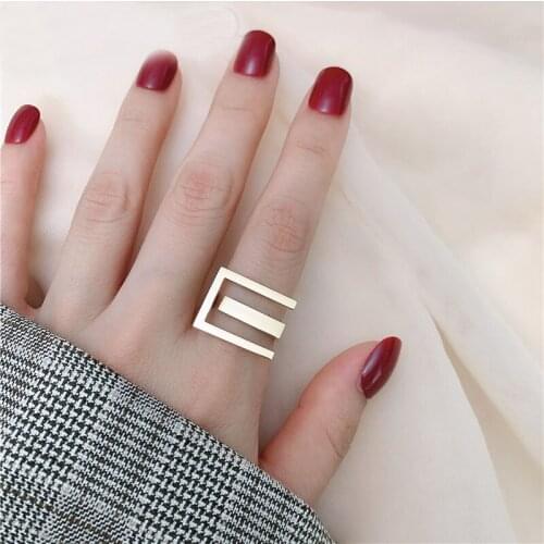 Gold Color Titanium Steel Ring Vintage Finger Ring Party Woman Gift Fashion Jewelry
