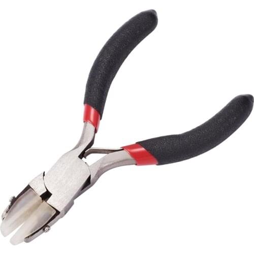 1Pc Carbon Steel Jewelry Pliers, Short Chain Nose Plier, Polishing, Black, 90x50x10mm