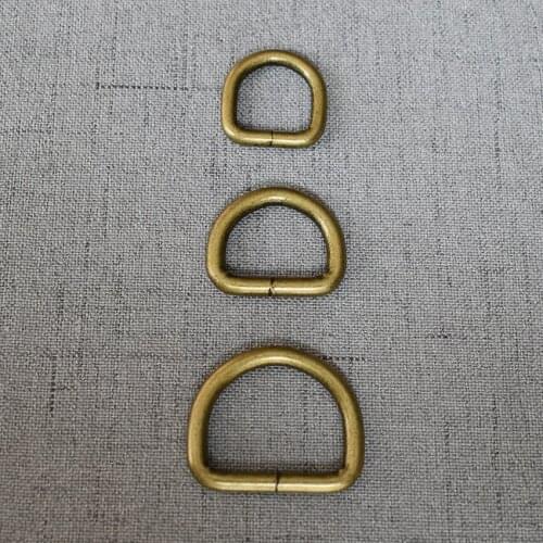 1 pcs/pack 15mm 20mm 25mm Bronze Metal D Ring Belt Buckle For Belt Ribbon Backpacks Shoes Bag Dog Collar DIY Accessories