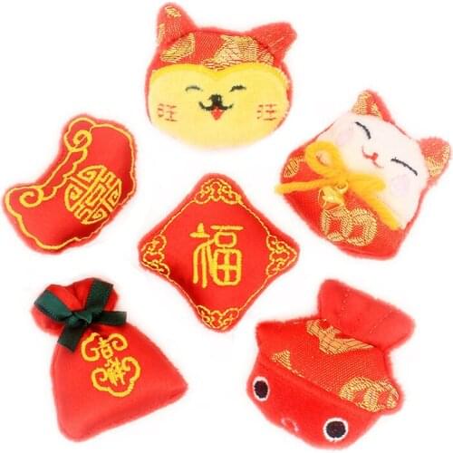 10PCS/Lot Chinese New Year Lucky Bag Gift Pack DIY Headwear Hair Clip Accessories Footwear Bag Decoration
