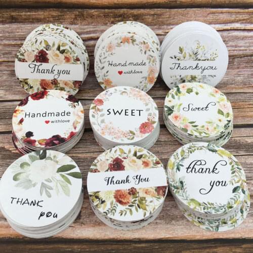 100Pcs/4cm/ Kraft brown /white Gift Tags Thank You paper tags for Wedding decoration baby shower Christmas Label Party decoratio