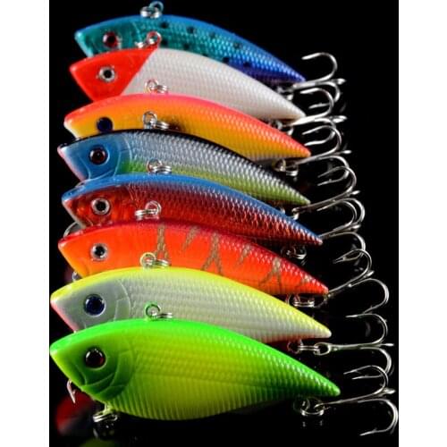 80pcs 7cm 10g Vib Lure Hard Plastic Fish Artificial Bait for Fishing 3D Eyes Swimbait Crankbait Wobblers Fishing Lure