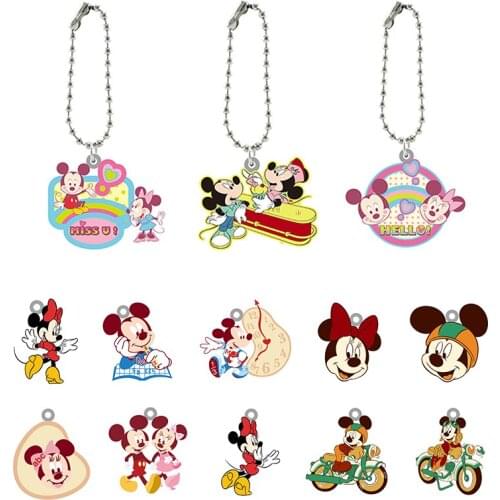 Disney Cute Fashion Minnie Mickey Cartoon Character Jewelry Keychain Boy Girl Fashion Jewelry Acrylic Doll Keychain