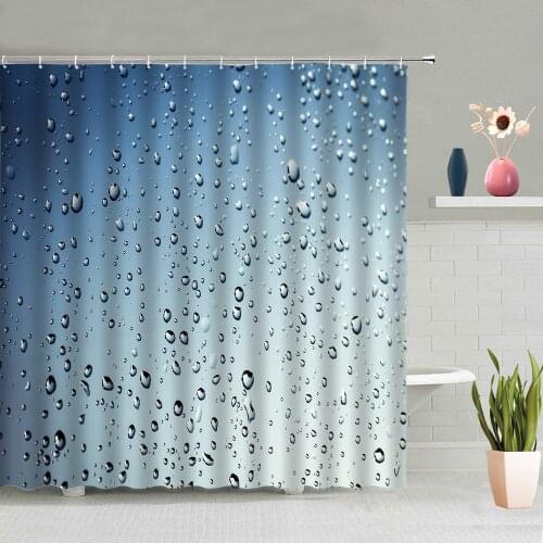 Color Raindrop Shower Curtain Simple Background Decoration Bathroom Screen Bath Curtains Washable Hanging With Hooks Home Decor