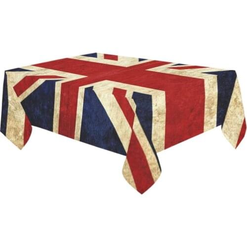 Grungy Union Jack Flag Home Decor Vintage Great Britain British Modern Fabric Desk Cover Table Cloth