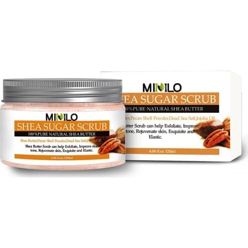 Shea Butter Body Scrub Cream Facial Dead Sea Salt For Exfoliating Moisturizing Whitening Dead Skin Removal Body Care 120ML