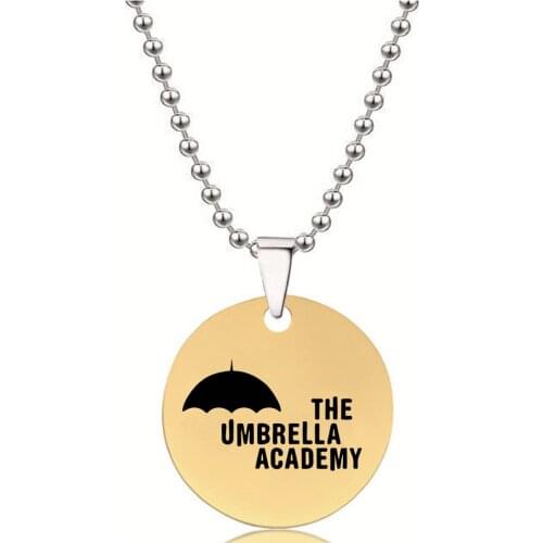 BLINGPAW Stainless Steel Pendant Neckalce The Umbrella Academy Keychain Bag Ornaments Tag Gold Black Silver Movie Cosplay