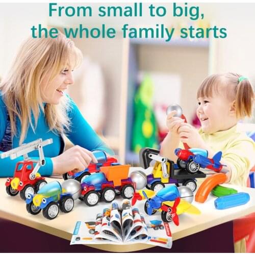Big size Magnetic Blocks Car Toys Magnet Sticks Metal Balls Magnetic Designer Constructor Set Vehicle Toys for Children Gift