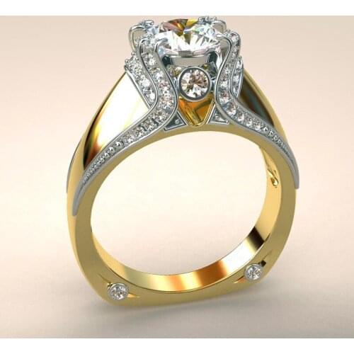 Trendy Vintage Female Zircon Stone Ring Unique Style Crystal Wedding Ring Promise Engagement Rings For Women