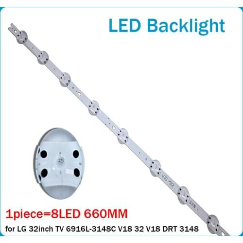 New 15 PCS/lot 8LED(3V) 660mm LED backlight strip for LG 32inch TV 6916L-3148C V18 32 V18 DRT 3148