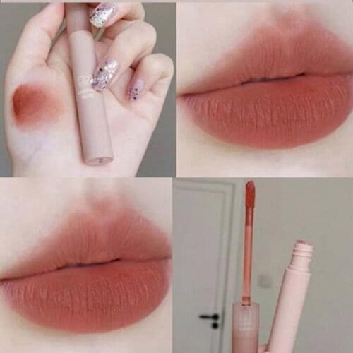 Sexy Chestnut Velvet Matte Liquid Lipstick Waterproof Lip Gloss Long Lasting Nude Lipstick Women Red Lip Tint Beauty Cosmetic