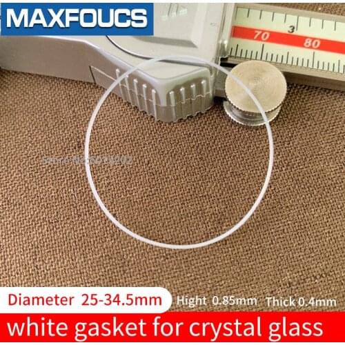 Plastic white gasket for crystal glass Internal diameter 25-34.5mm Thickness 0.4 hight 0.85mm Watch parts Watch Accessories，1pcs