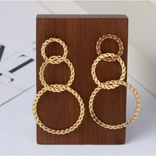 European and American simple cold wind splicing ring metal long Earrings Gift Girl