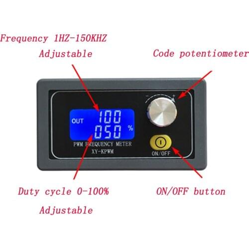 PWM square wave rectangular signal generator 1 channel 1Hz-150KHz adjustable pulse frequency period LCD display module