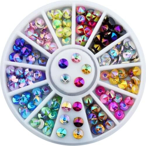 Colorful Acrylic Drill Turntable Craft Decoration FlatBack Cabochon Embellishments For Scrapbooking Accessories Nail Art DIY