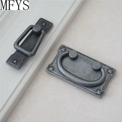 2.2" 3" Vintage style Dresser Pulls Drawer Handles Antique Silver Square Cabinet Pull Door Handle Drop Bail Back Plate 57 76 mm