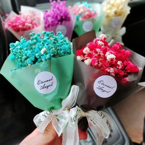 Dry Flower Gypsophila mini bouquet car perfume Air Conditioning Air Outlet Fragrance Clip Eternal flower car Ornament Freshener