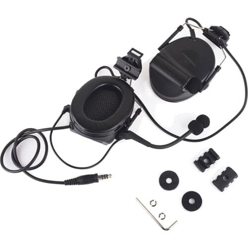 Wadsn Tactical Comtac II headset with ARC Helmet Rails Mount Shooting Headphone Noise Reduce & Amplify for FAST Helmets
