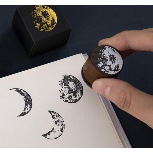 Vintage Moon series wood stamp DIY craft wooden rubber stamps for scrapbooking stationery scrapbooking standard stamp