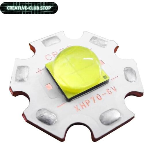 High Quality Original CREE Flashlight Lamp Bead XHP70.2 LED Emitter 6V 2Generation Neutral White 6000K-6500K 20mm Copper PCB DIY