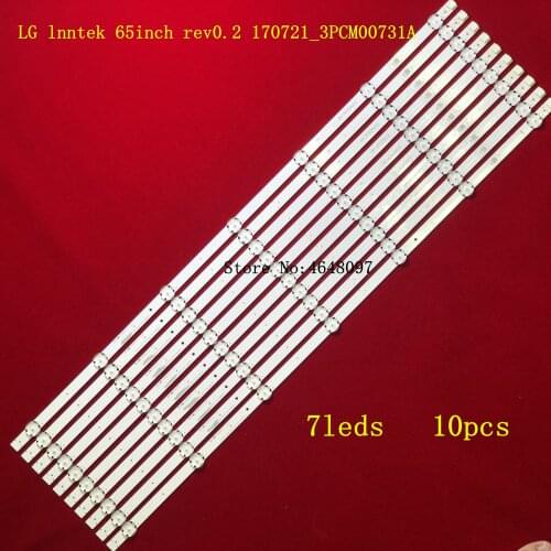 1SET=10PCS LED backlight strip 7 lamp for LG lnntek 65inch rev0.2 170721_3PCM00731A